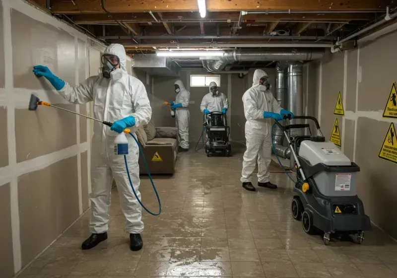 Basement Moisture Removal and Structural Drying process in Rouses Point, NY